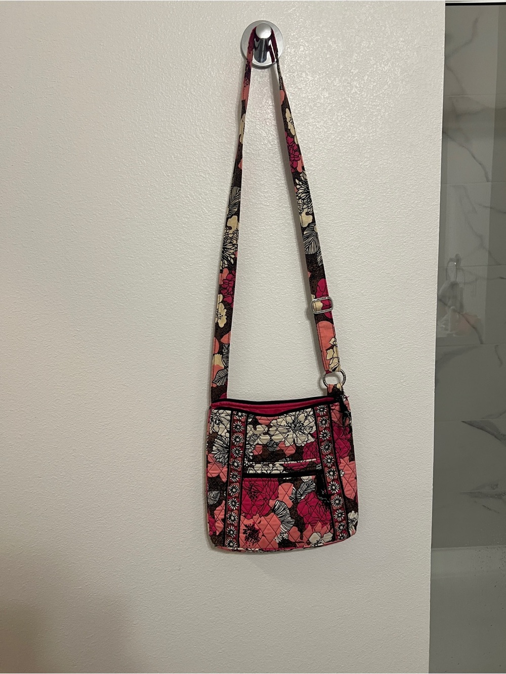Vera Bradley Pink Floral Quilted Crossbody